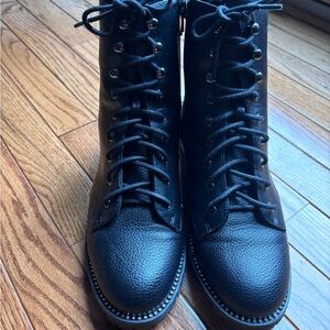 Express Rhinestone Embellished Black Combat Boots